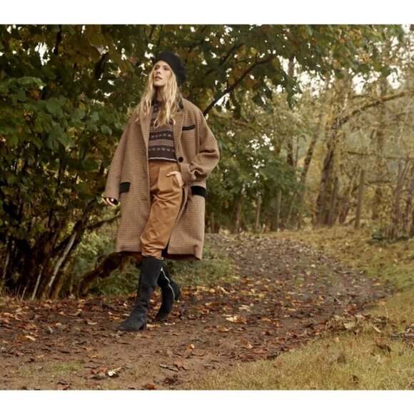 💕DOEN💕 Louvre Pant ~ High Waisted Pleated Ankle Pants Bark Brown 6 NWT - Picture 3 of 16